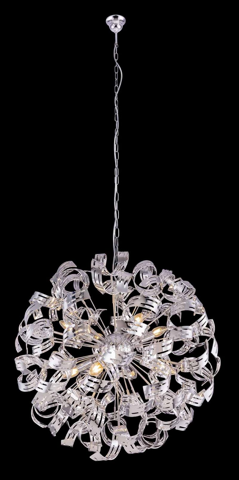Romantische chromen hanglamp bolconstructie L Globo Falla - Afbeelding 3