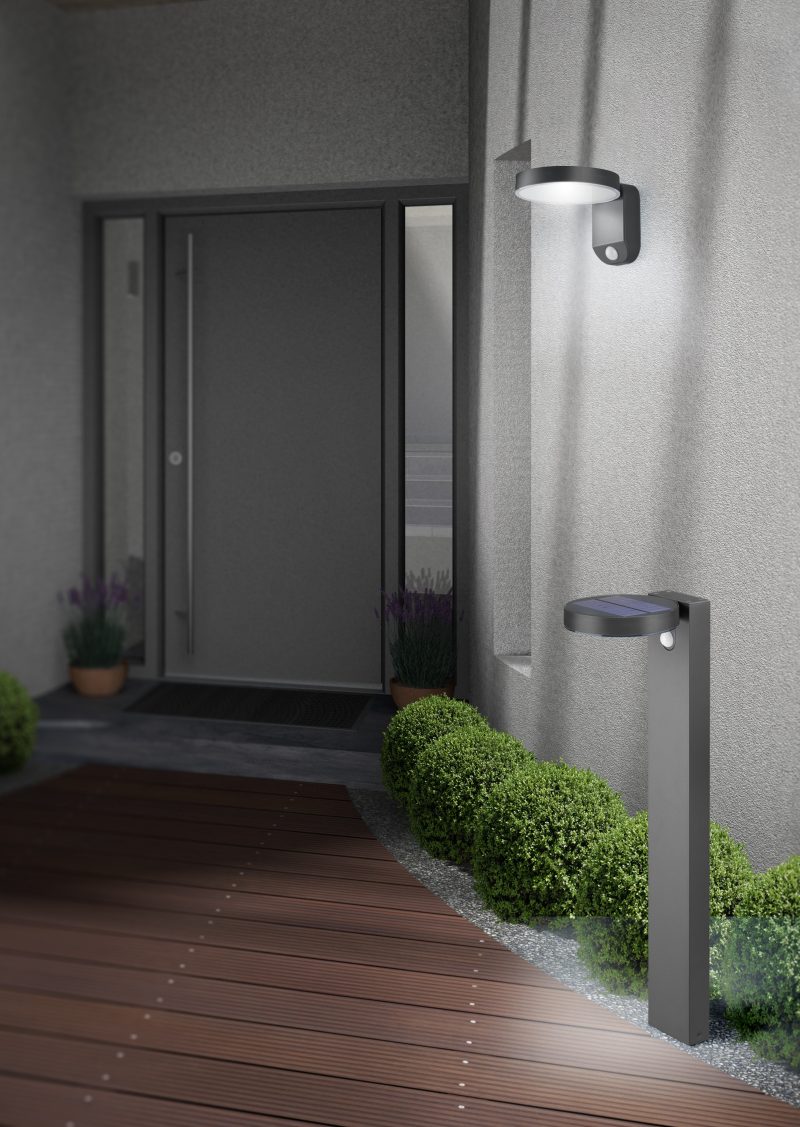 Ronde antraciet solar buiten wandlamp Posadas - Afbeelding 4