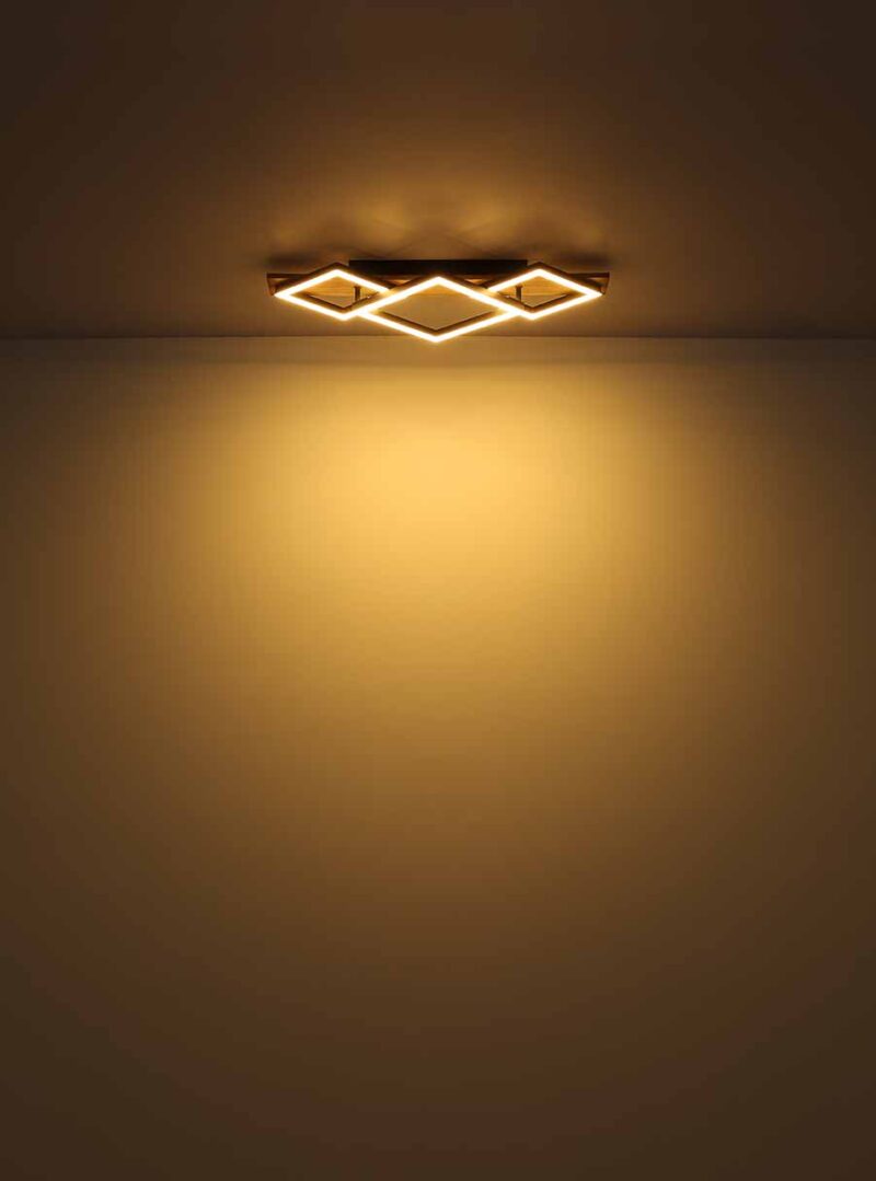 Ronde design plafondlamp zwart/bruin Globo Beatrix - Afbeelding 3
