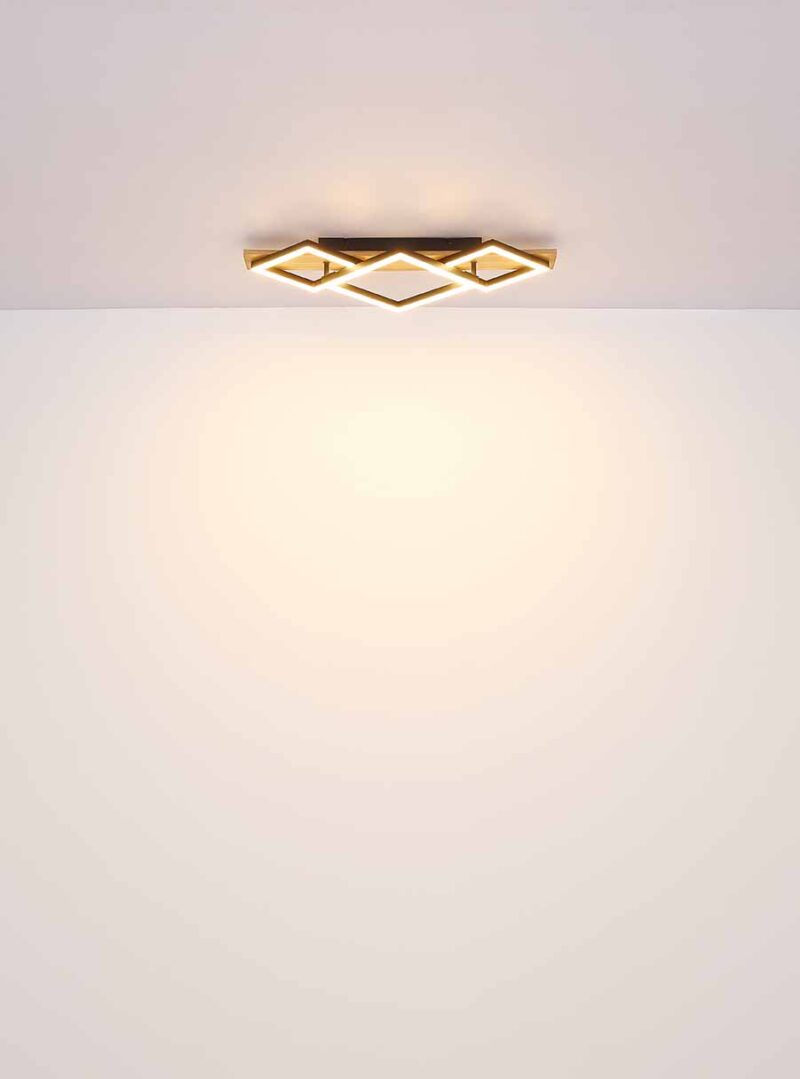 Ronde design plafondlamp zwart/bruin Globo Beatrix - Afbeelding 4