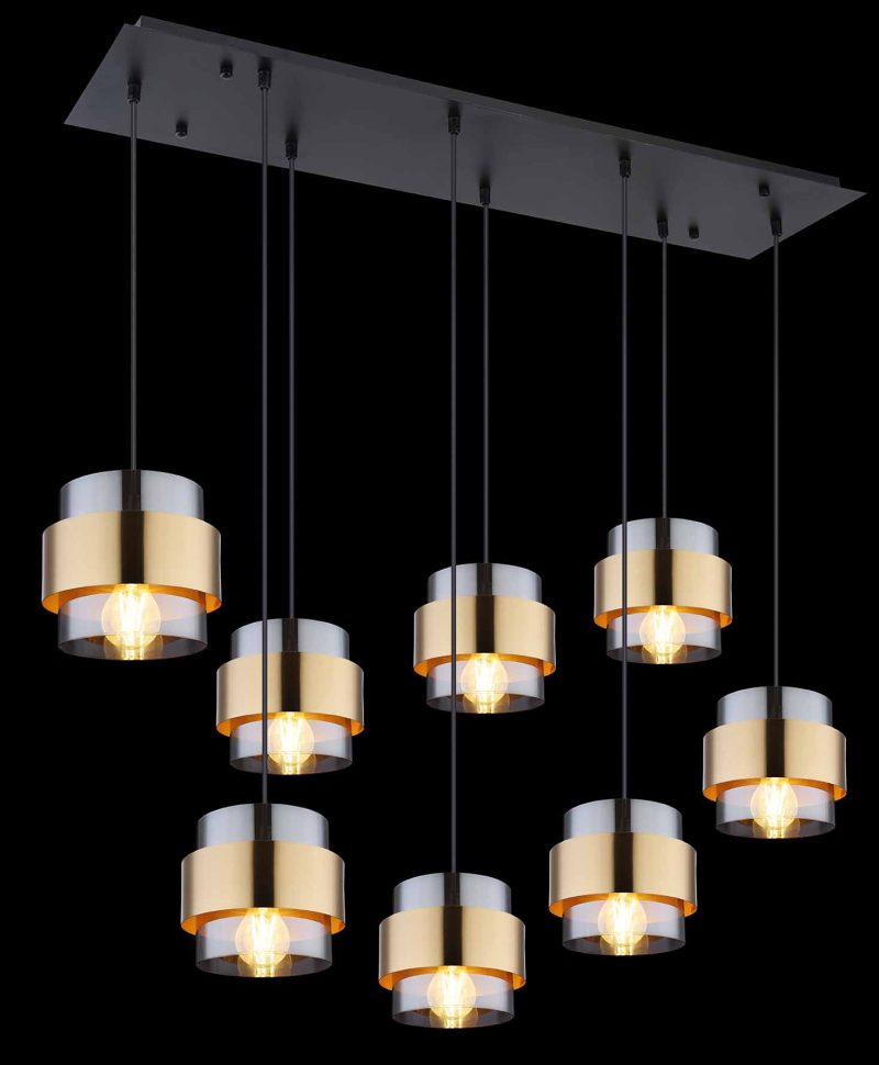 Ronde klassieke hanglamp zwart Globo Milley - Afbeelding 4