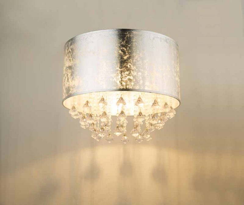 Ronde klassieke nikkelen plafondlamp Globo Amy i - Afbeelding 3