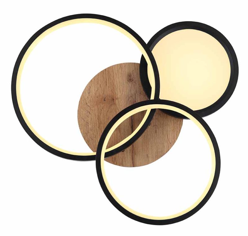 Ronde metalen plafondlampen zwart Globo Sid - Afbeelding 2
