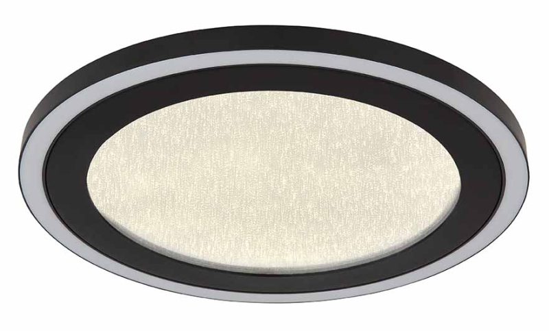 Ronde moderne plafondlamp zwart/wit Globo Davies - Afbeelding 3