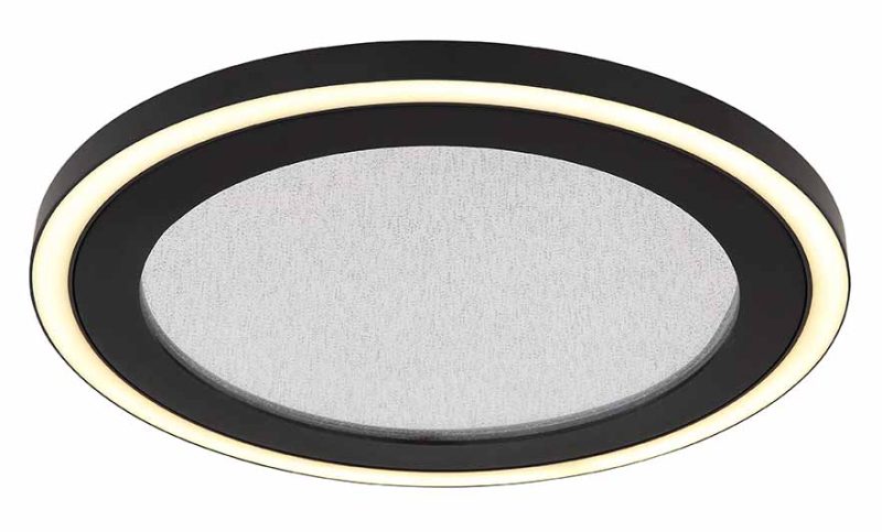 Ronde moderne plafondlamp zwart/wit Globo Davies - Afbeelding 4