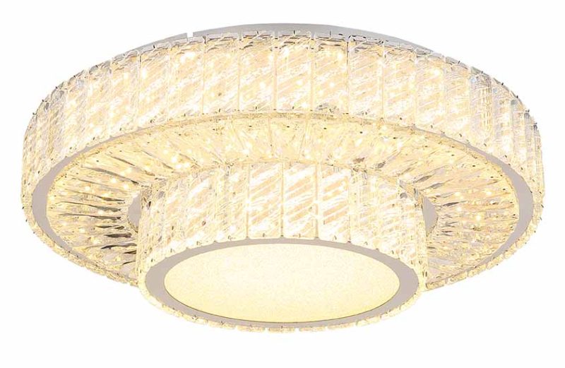 Ronde plafondlamp chroom kristallen Globo Mucky - Afbeelding 4