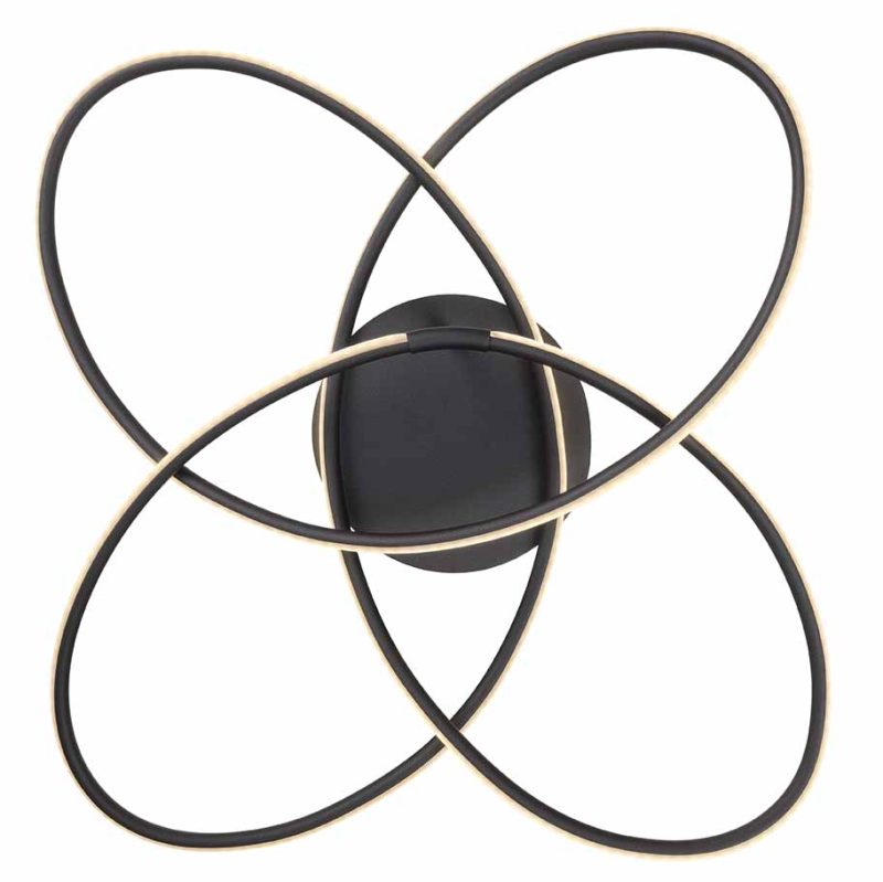 Ronde plafondlamp ringconstructie zwart/wit L Globo Panda - Afbeelding 2