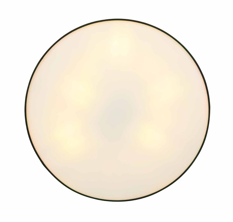 Ronde retro nikkelen plafondlamp Globo Clarke - Afbeelding 2