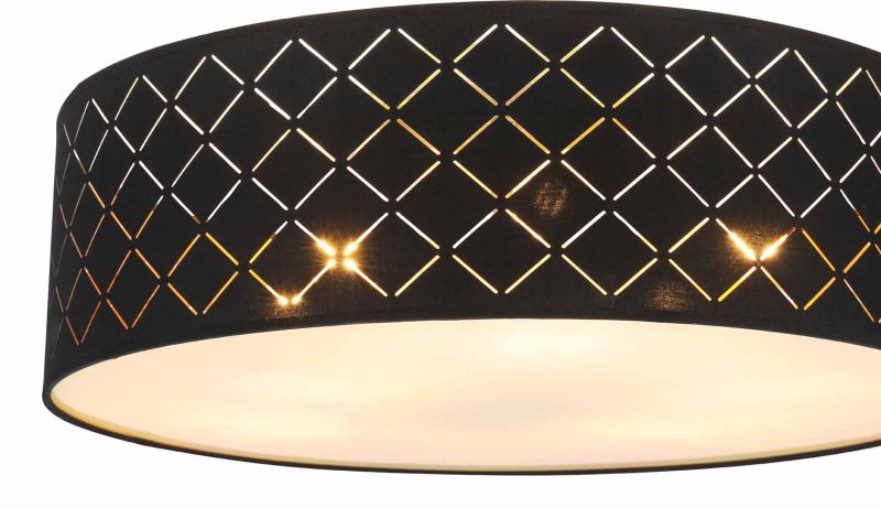Ronde retro nikkelen plafondlamp Globo Clarke - Afbeelding 3