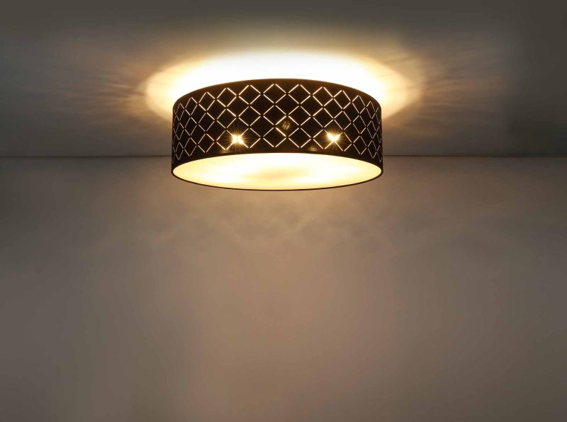 Ronde retro nikkelen plafondlamp Globo Clarke - Afbeelding 4