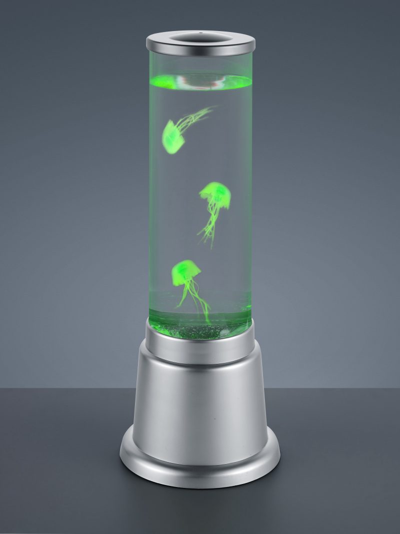 Ronde staalkleurige waterkolom tafellamp kleurwisseling Jelly - Afbeelding 2