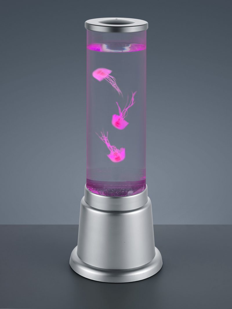 Ronde staalkleurige waterkolom tafellamp kleurwisseling Jelly - Afbeelding 4
