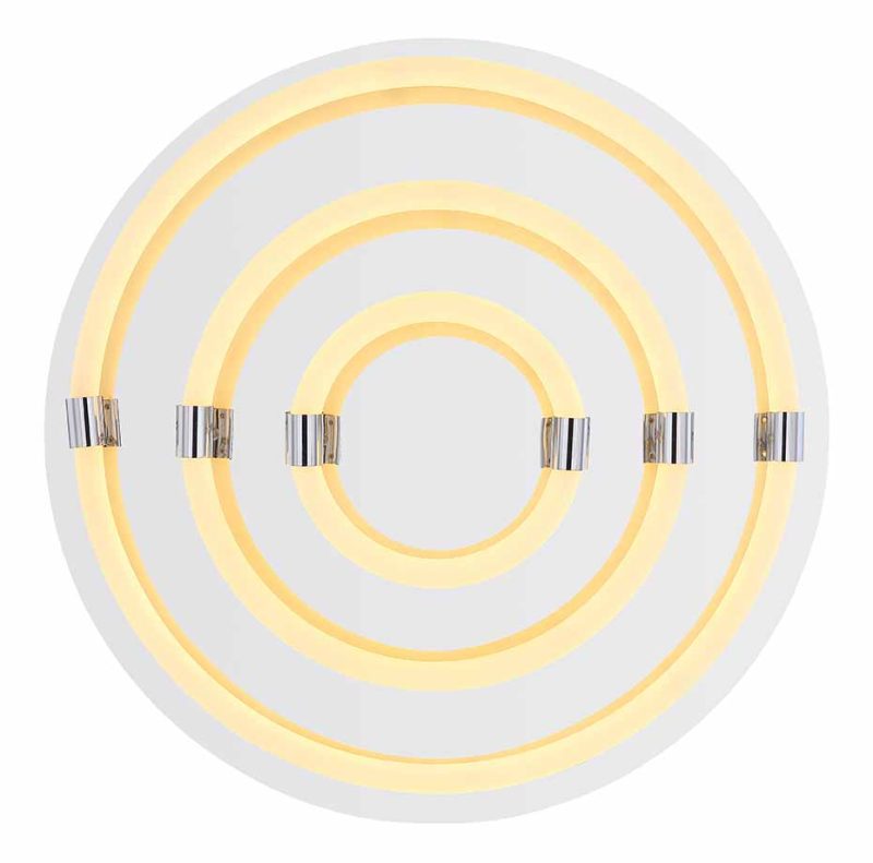 Ronde weerspiegelende plafondlamp chroom/wit Globo Epi - Afbeelding 2
