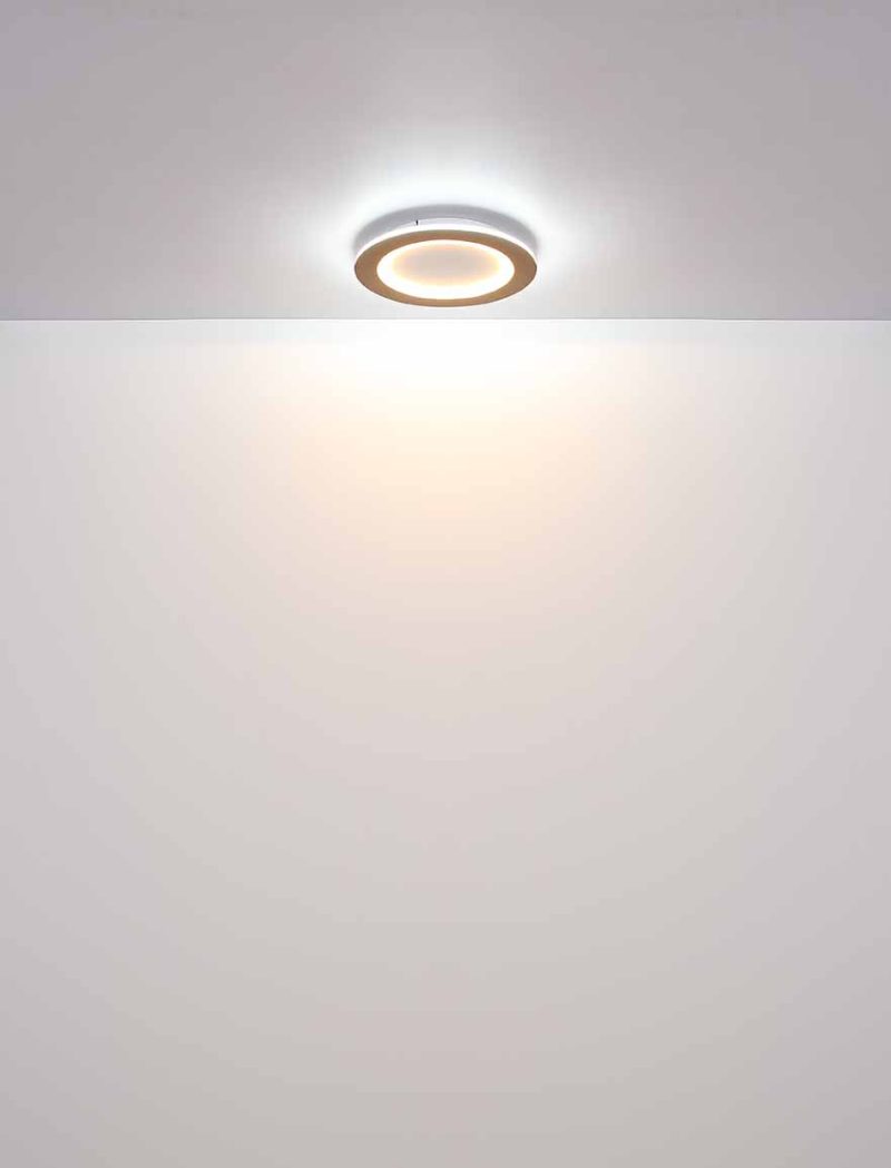 Ronde witte metalen landelijke plafondlamp Globo Clay - Afbeelding 4