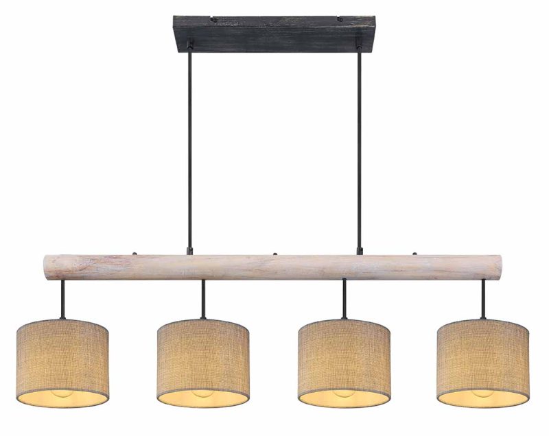 Ronde zwarte landelijke hanglamp Globo Roger - Afbeelding 2