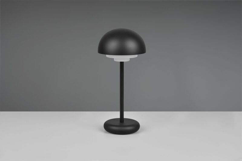 Ronde zwarte oplaadbare tafellamp Elliot - Afbeelding 3