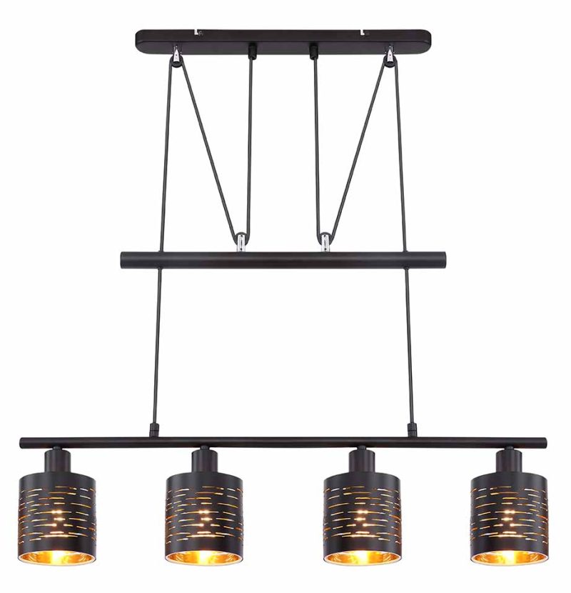 Ronde zwarte retro hanglamp Globo Tunno - Afbeelding 2