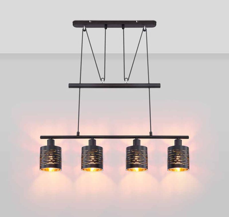 Ronde zwarte retro hanglamp Globo Tunno - Afbeelding 4
