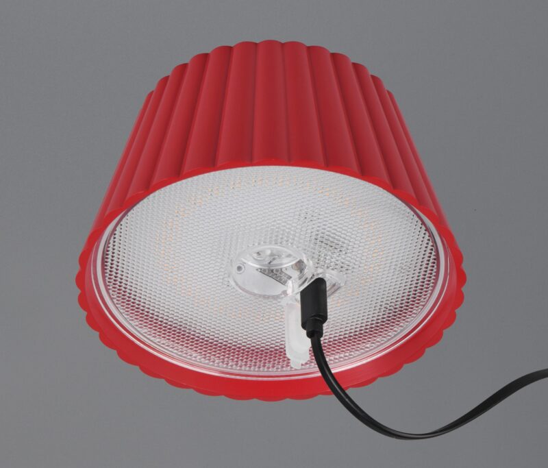 Rood metalen oplaadbare vloerlamp Suarez - Afbeelding 3