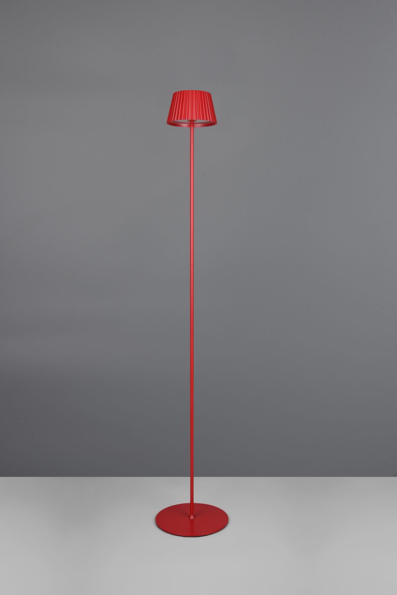 Rood metalen oplaadbare vloerlamp Suarez - Afbeelding 5