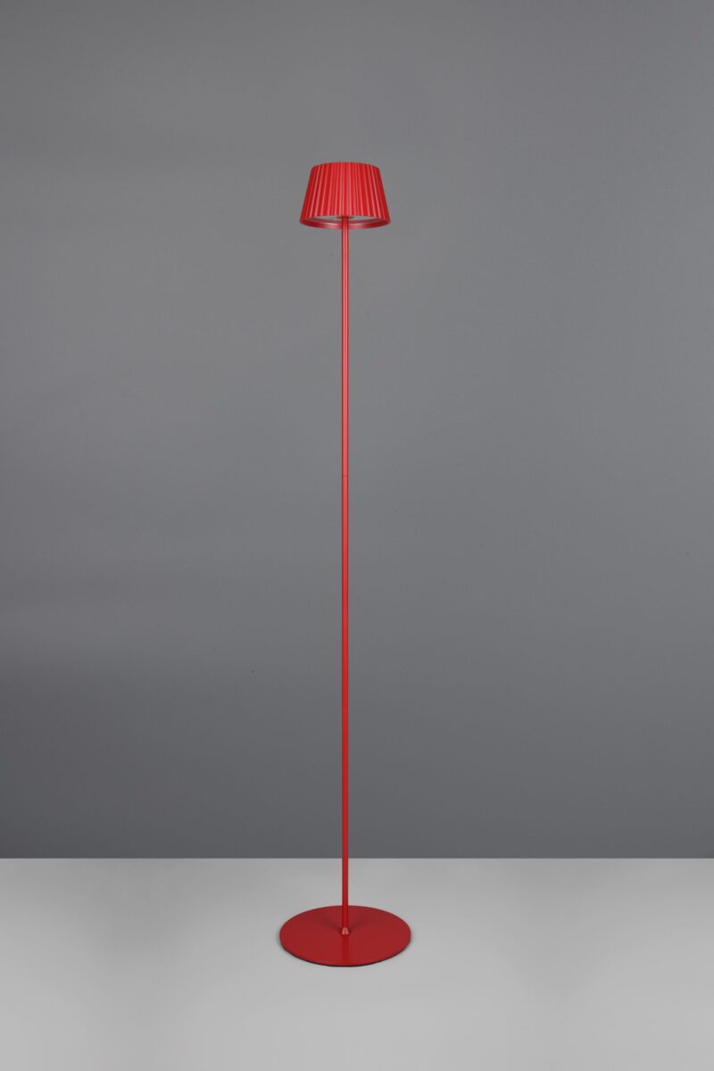 Rood metalen oplaadbare vloerlamp Suarez - Afbeelding 5