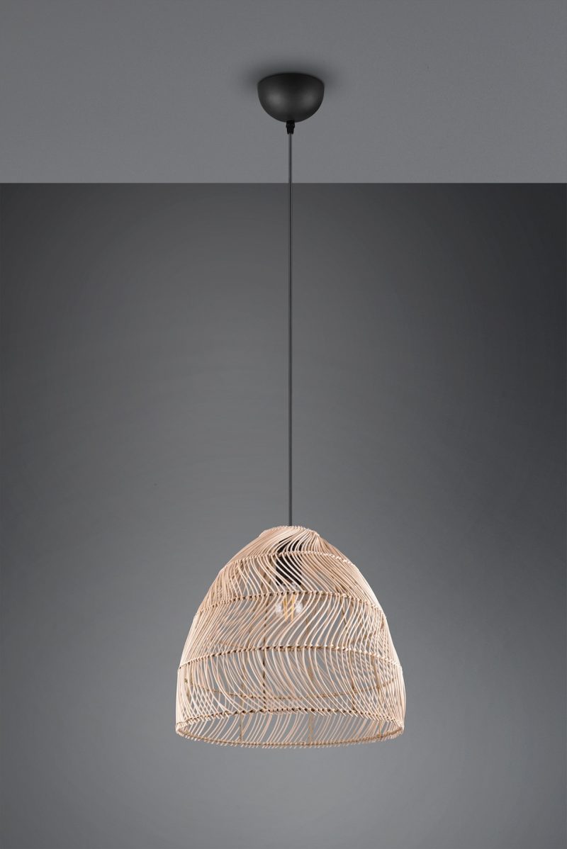 Rustieke rotan ronde hanglamp Rike - Afbeelding 3
