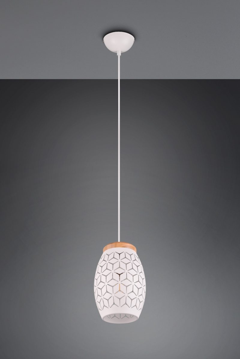 Rustieke witte ovale hanglamp Bidar - Afbeelding 3