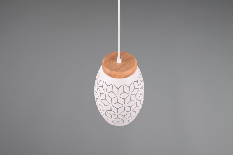 Rustieke witte ovale hanglamp Bidar - Afbeelding 4