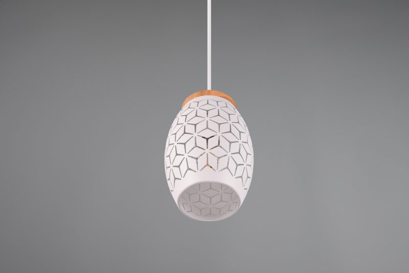 Rustieke witte ovale hanglamp Bidar - Afbeelding 5