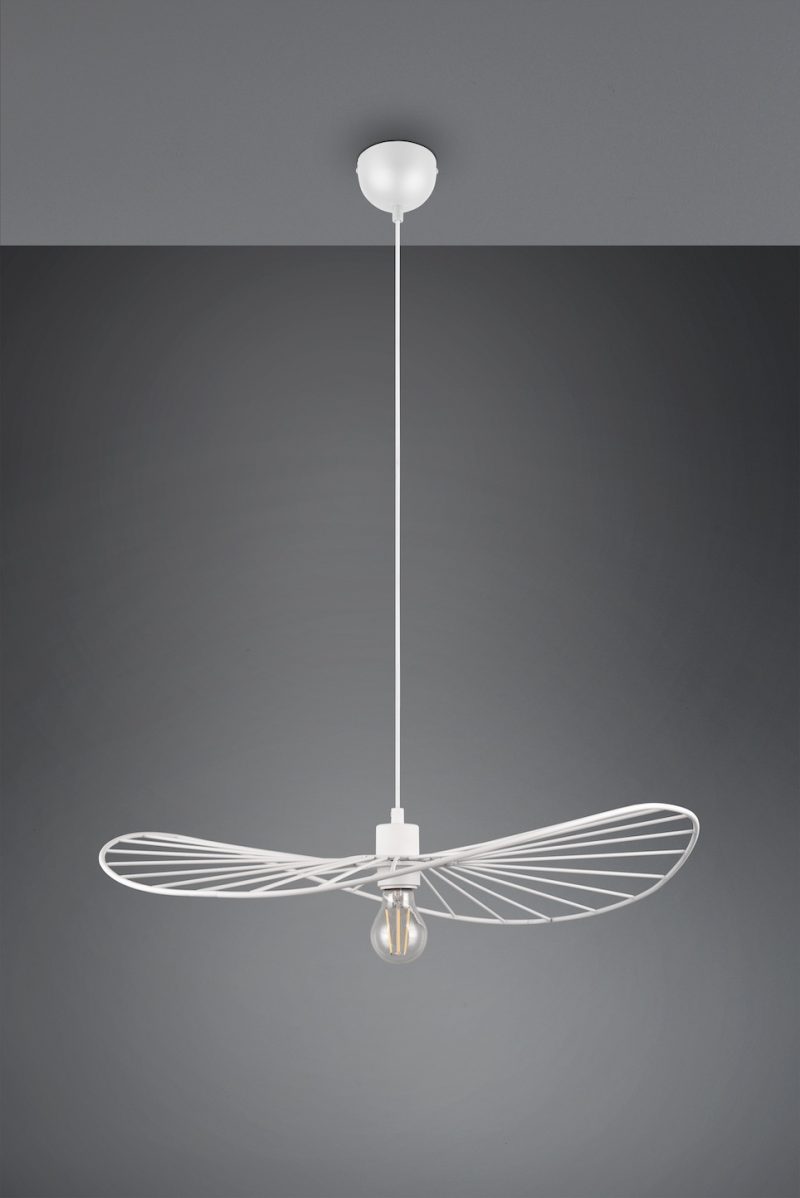 Rustieke witte rotan hanglamp Chapeau - Afbeelding 3