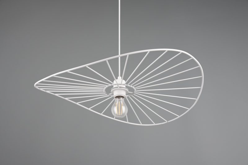 Rustieke witte rotan hanglamp Chapeau - Afbeelding 5