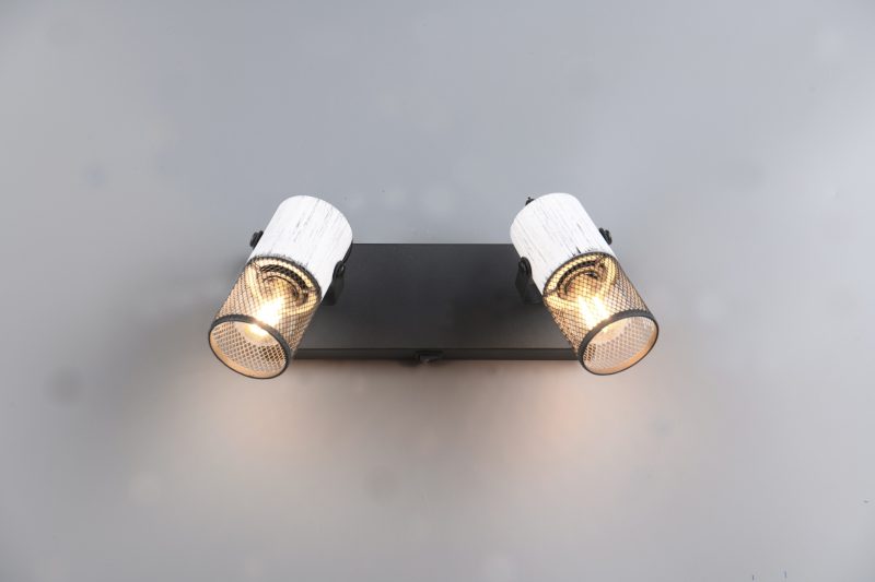 Rustieke zwart-witte spots wandlamp Tosh - Afbeelding 4