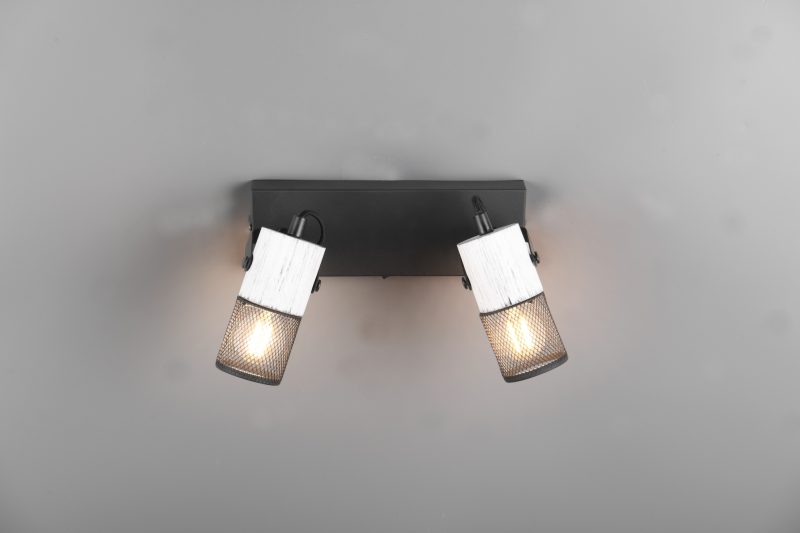 Rustieke zwart-witte spots wandlamp Tosh - Afbeelding 5