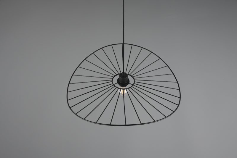 Rustieke zwarte ronde hanglamp Chapeau - Afbeelding 4