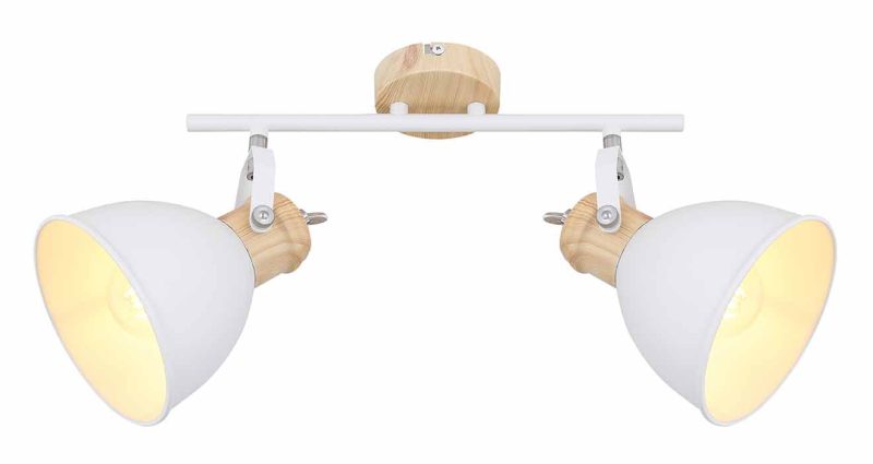 Scandinavische 2-kap spot wit/naturel Globo Wiho - Afbeelding 2