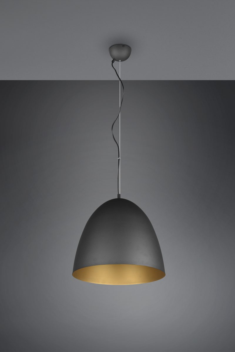 Sfeervolle metalen komvormige hanglamp zwart/goud Tilda - Afbeelding 3