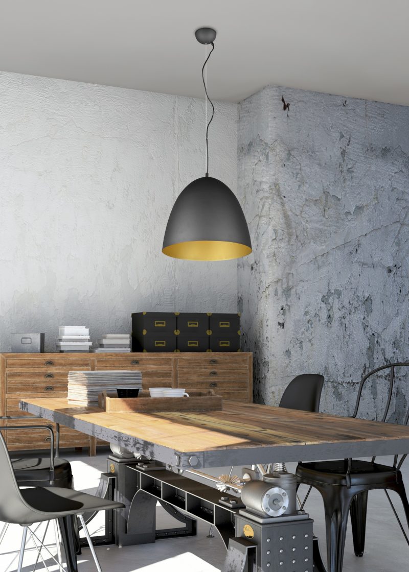 Sfeervolle metalen komvormige hanglamp zwart/goud Tilda - Afbeelding 5