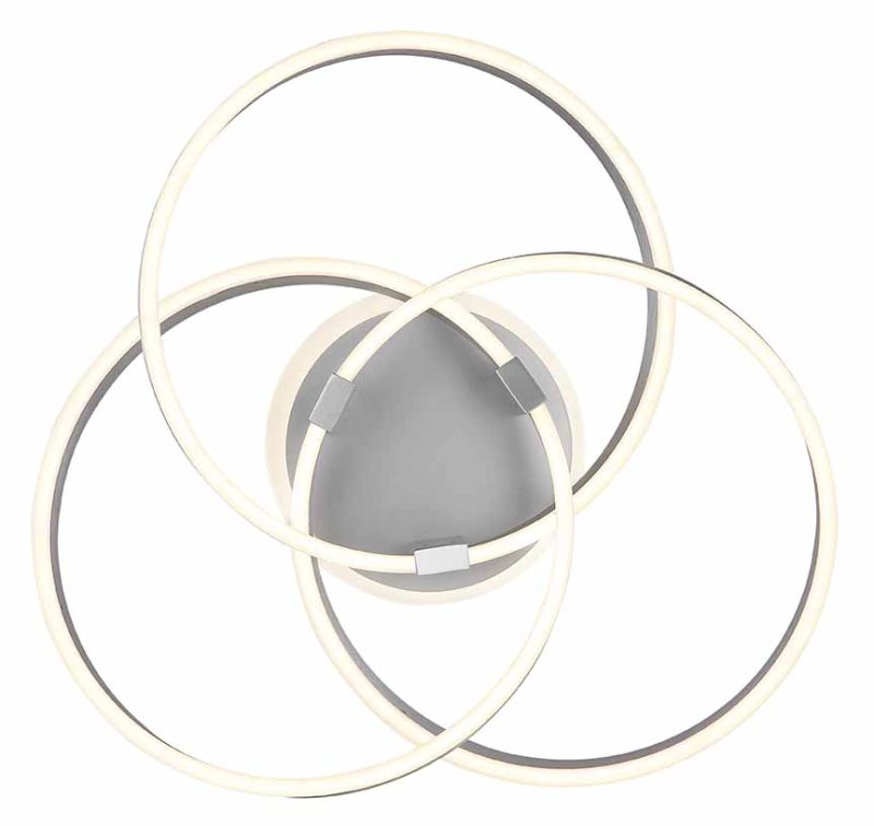 Staalkleurige aluminium plafondlamp ringvlechtwerk Globo Herwig - Afbeelding 2