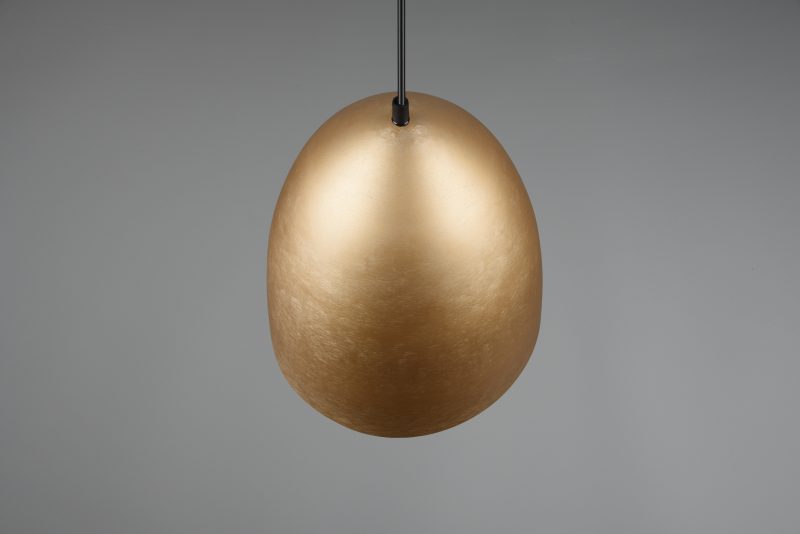 Strakke komvormige aluminium hanglamp zwart/messing Tilda - Afbeelding 2