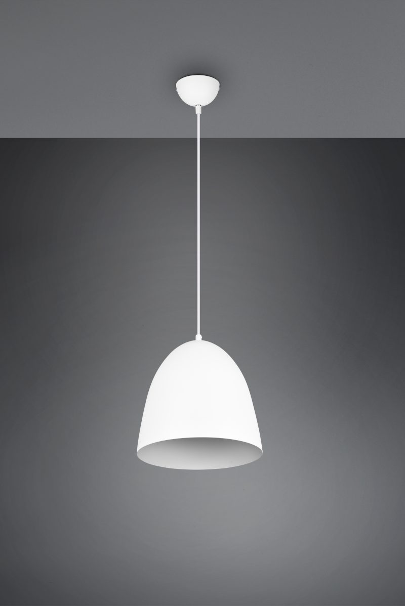 Strakke witte metalen hanglamp komvorm Tilda - Afbeelding 3