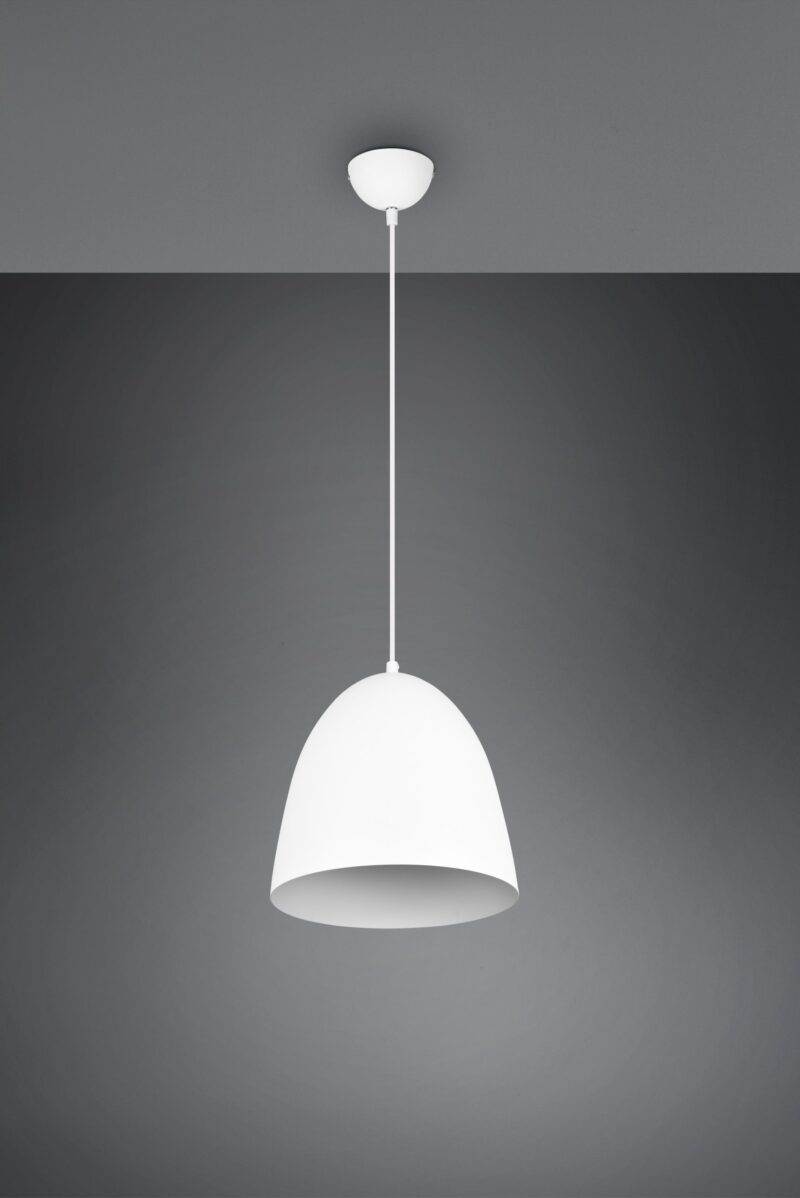 Strakke witte metalen hanglamp komvorm Tilda - Afbeelding 3