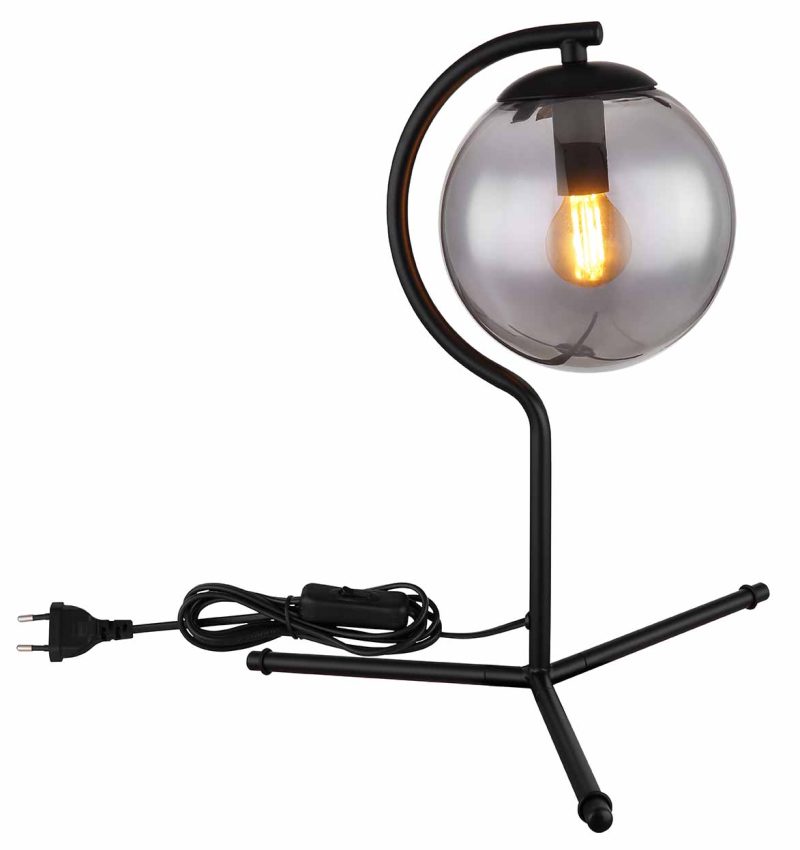 Tafellamp modern zwart metaal Globo Porry - Afbeelding 3