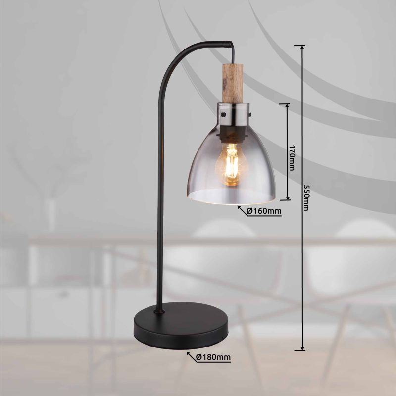 Tafellamp moderne zwart metaal Globo Mattea - Afbeelding 4