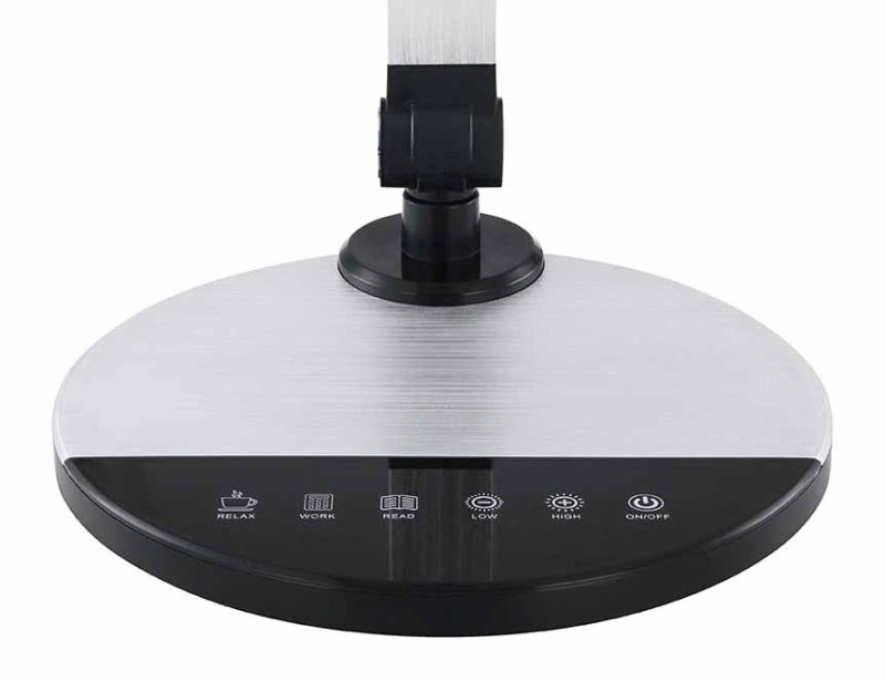 Tafellamp zilver/zwart aluminium rond Globo Konsti - Afbeelding 2
