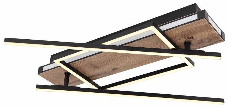 Veelhoekige plafondlamp zwart/bruin flexibel Globo Colli - Afbeelding 4