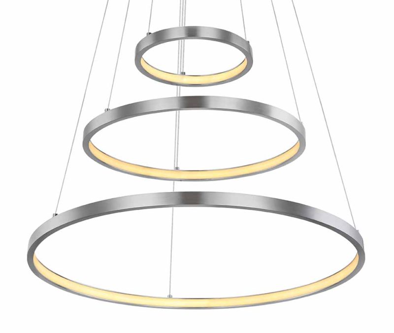 Verticale hanglamp 3-ring nikkel Globo Ralph - Afbeelding 2