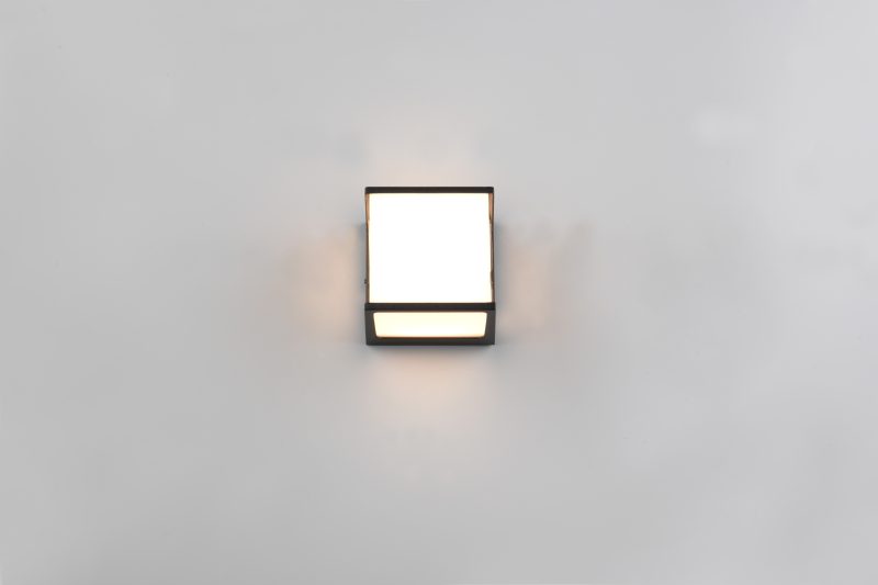 Vierkante aluminium buiten wandlamp zwart/wit Calera - Afbeelding 2