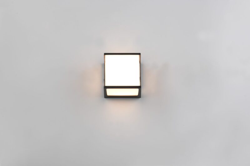 Vierkante aluminium buiten wandlamp zwart/wit Calera - Afbeelding 2