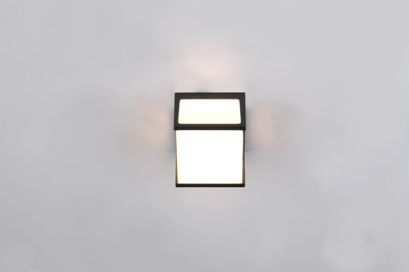 Vierkante aluminium buiten wandlamp zwart/wit Calera - Afbeelding 3
