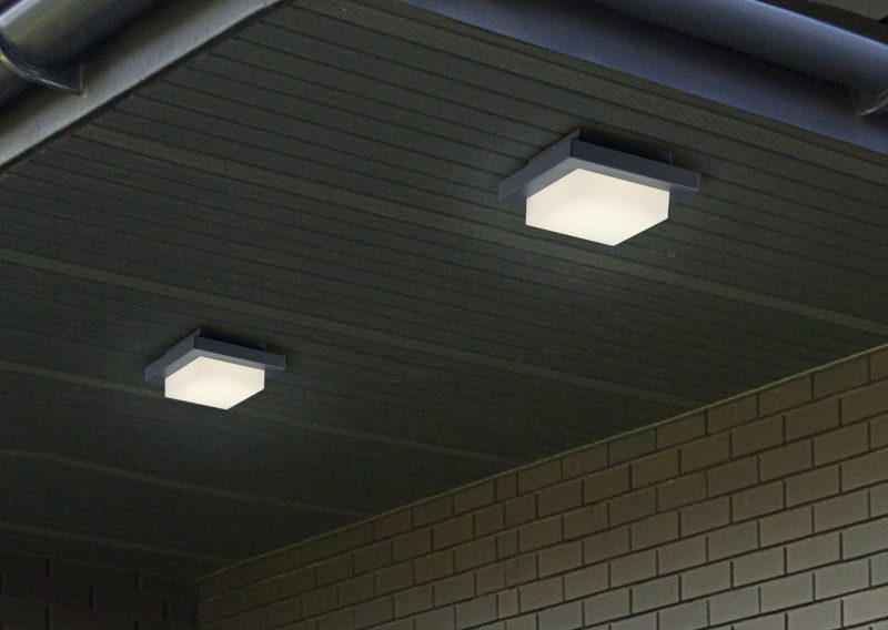 Vierkante antracieten moderne wandlamp Hondo - Afbeelding 2